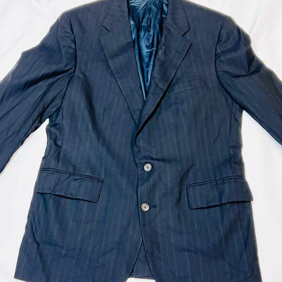 Chaps By Ralph Lauren Virgin Wool Blazer Large Blue Button Pockets Nordstroms - Picture 3 of 14
